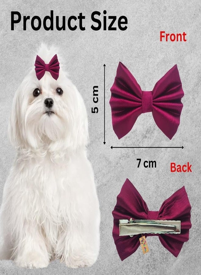 Western Era Dog Bow Hair Clip | Stylish Pet Accessory | Soft, Comfortable | Small, Medium & Large Dogs | Grooming, Photoshoots, Parties Fashionable & Durable Design for Pets (Wine) - Image 4